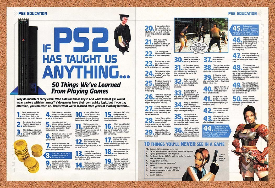 2002 Sony PS2 Console 50 Things Weve Learned Original Advertisement / Promo vc4