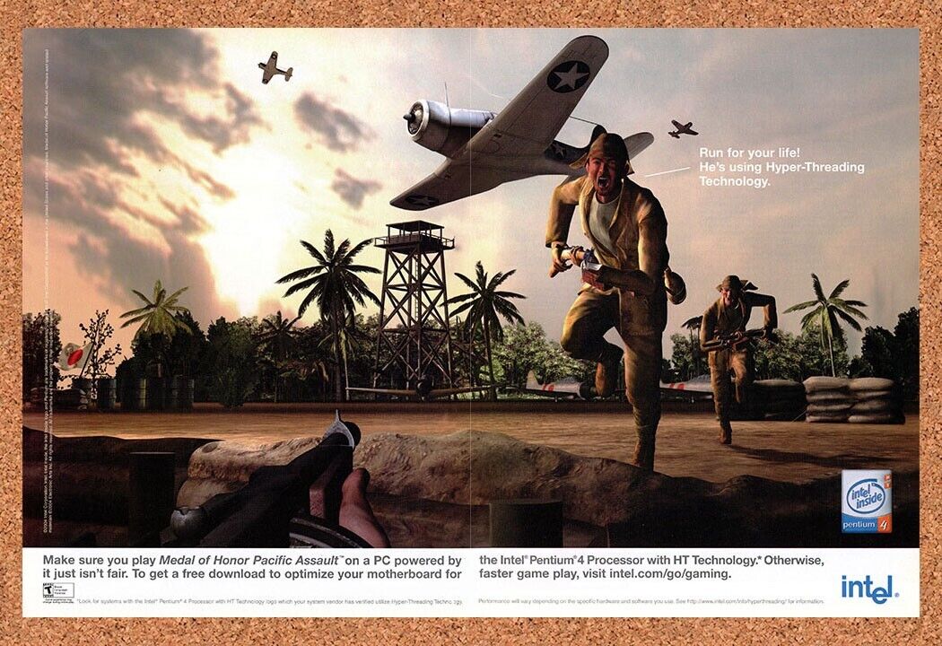 Medal Of Honor Pacific Assault PC Original 2006 Ad Authentic Intel Game Promo