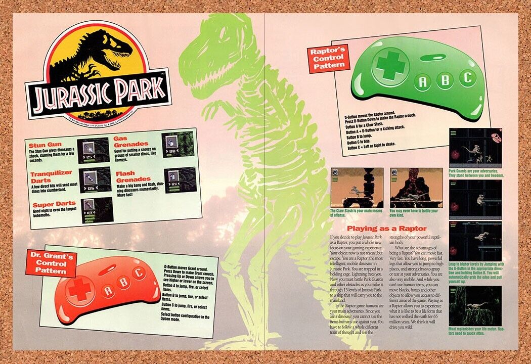 1993 Jurassic Park Genesis Original Advertisement / Retro Wall Art v5