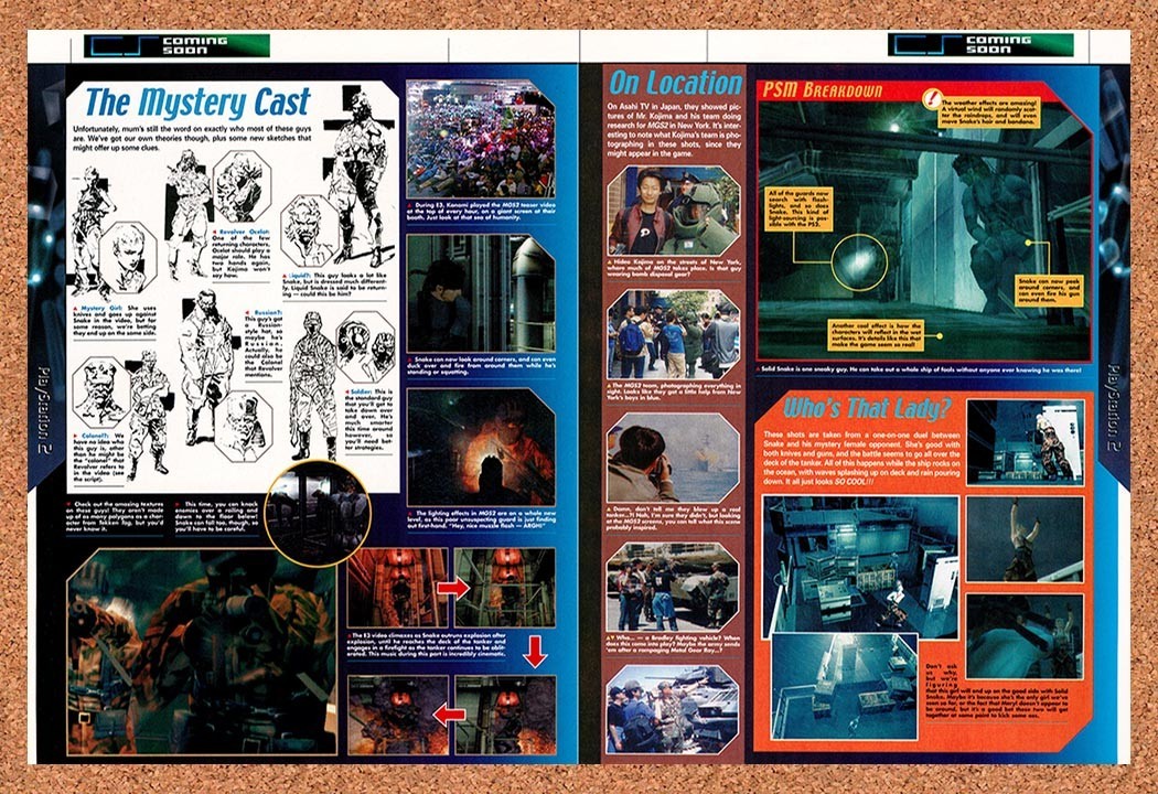 2000 Metal Gear Solid 2 Sons Of Liberty Early Peek Mystery Cast Original Ad vr7