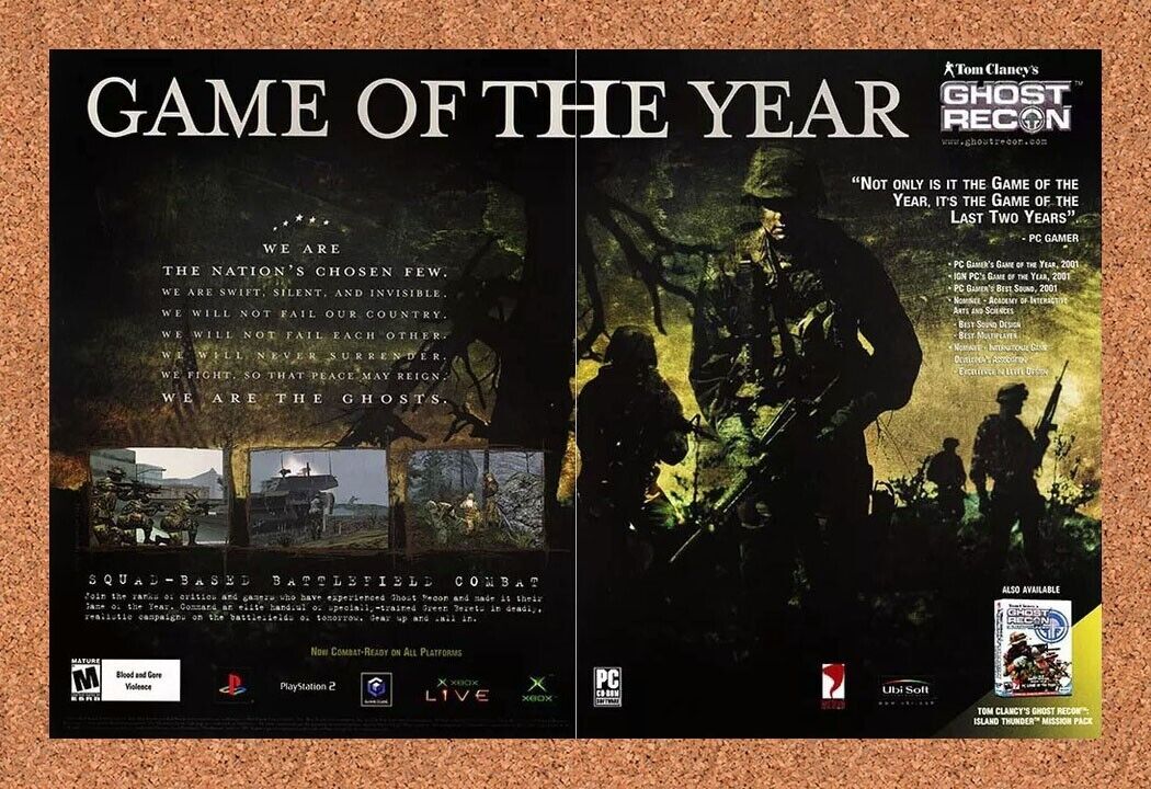 Ghost Recon PC GOTY Original 2005 Ad Authentic UbiSoft Video Game Promo