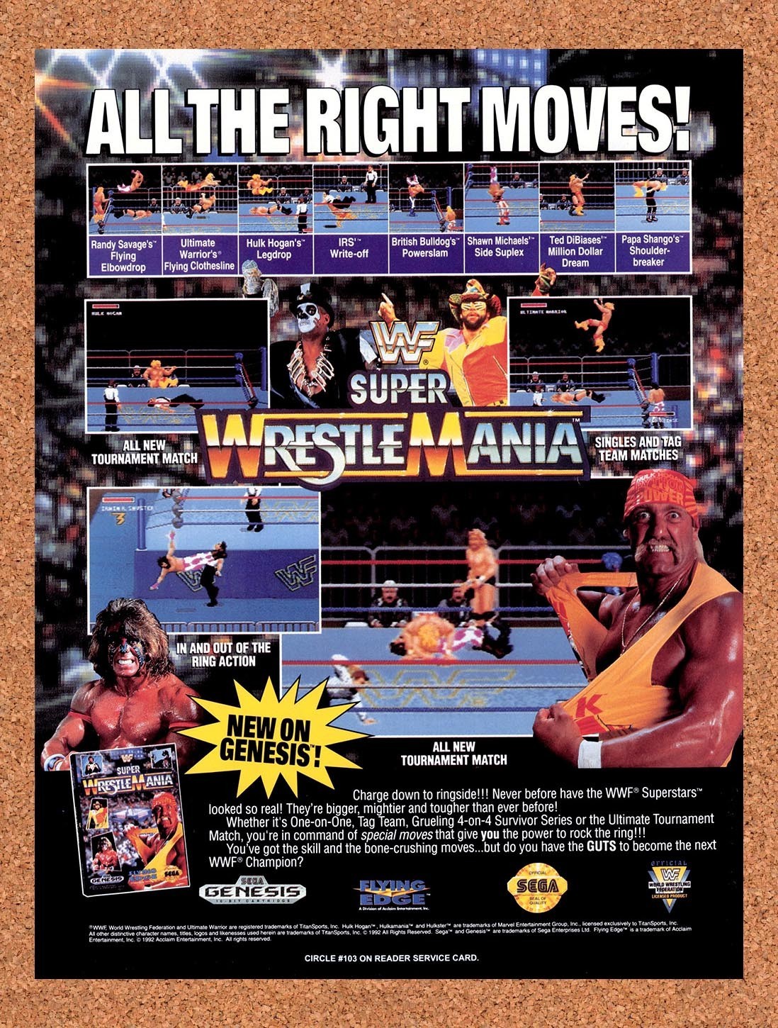1992 WWF Super Wrestlemania Genesis Original Advertisement / Retro Promo v1