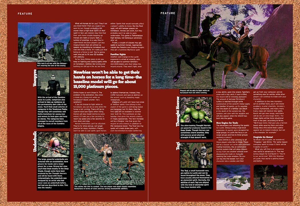 2001 EverQuest Shadows Of Luclin Creatures First Look Original Ad vr7