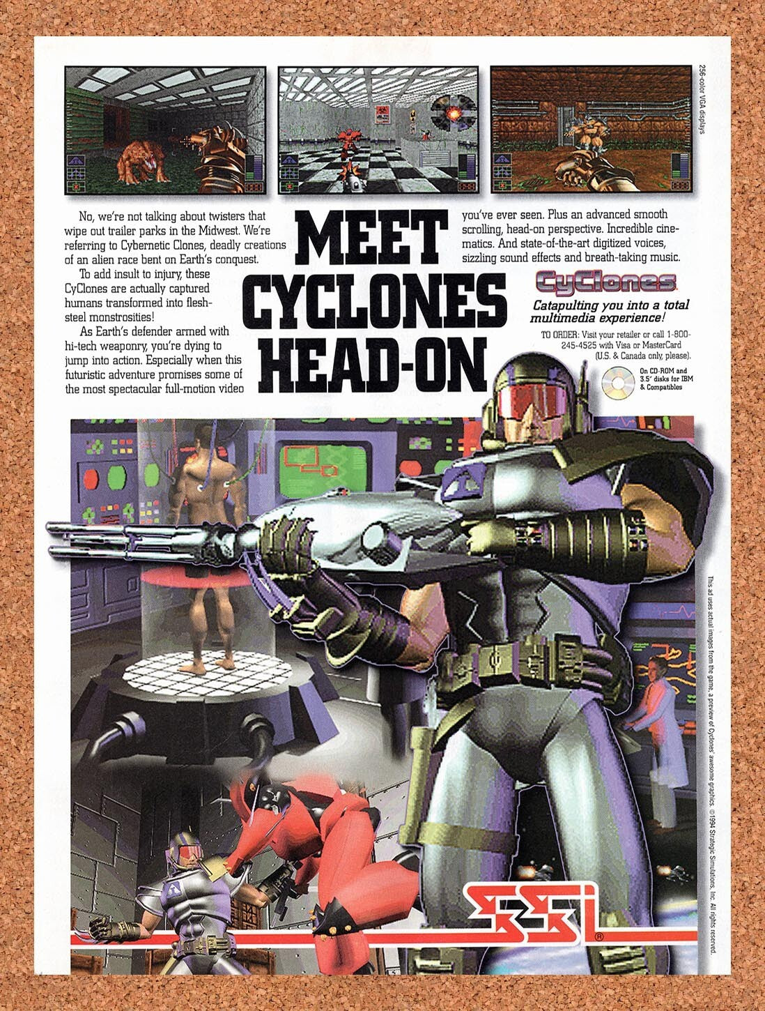 1994 CyClones IBM Original Advertisement / Retro Wall Art v1