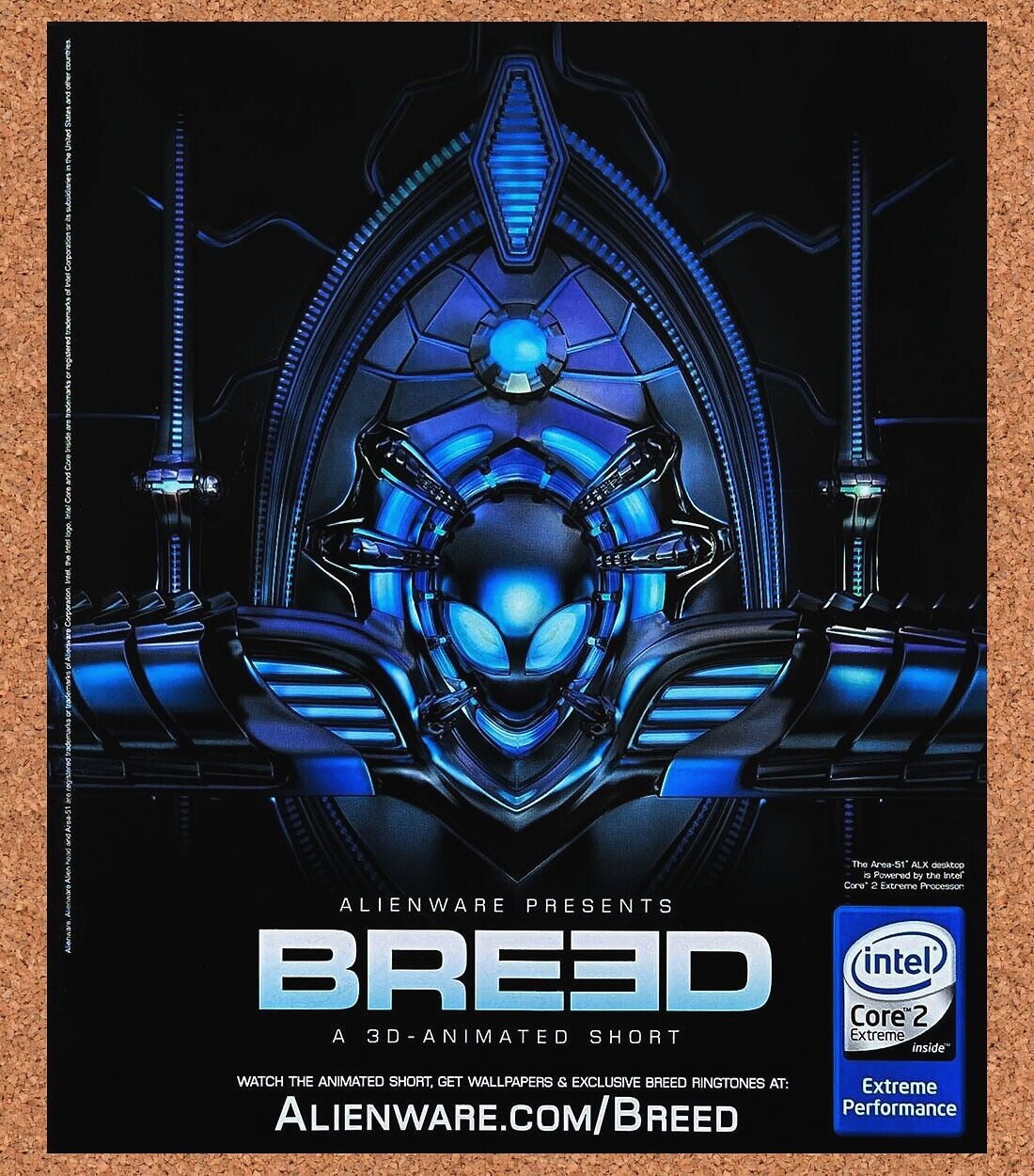 Alienware Breed 3D-Animation Original 2009 Ad Authentic Retro Tech Promo