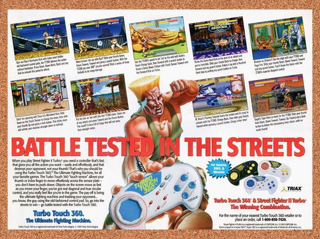 1993 Street Fighter 2 Turbo Touch 360 Original Advertisement / Retro Wall Art v4