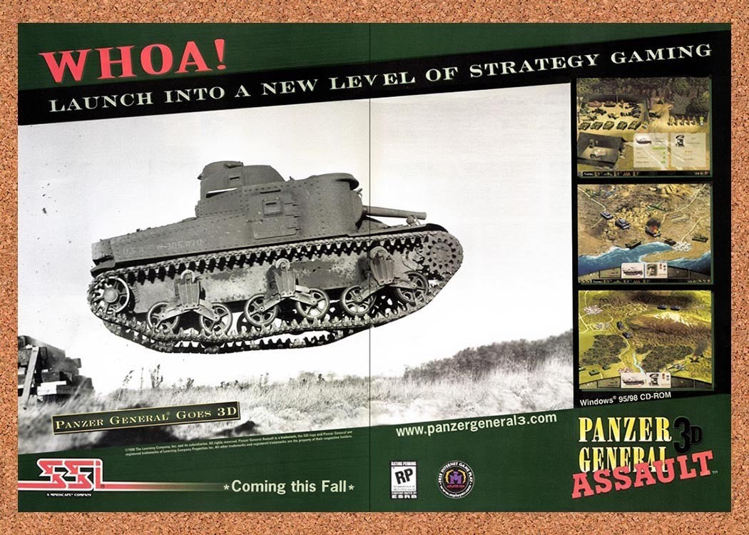 1999 Panzer General 3D Assault PC Original Advertisement / Retro Promo v1