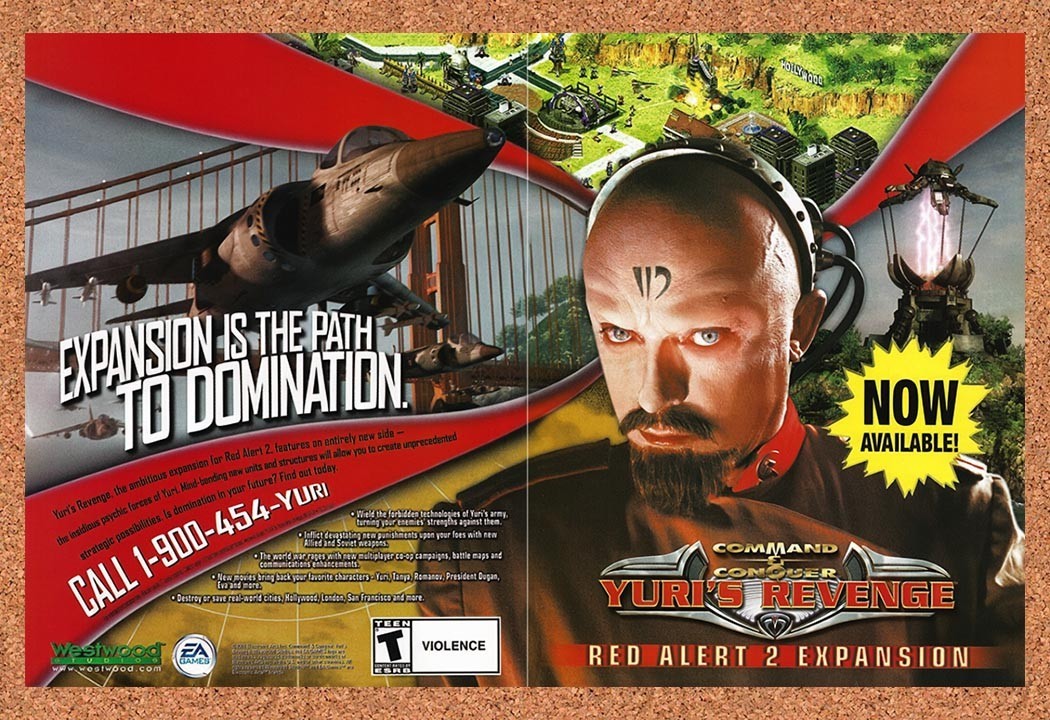 2001 Red Alert 2 Yuri's Revenge PC Original Advertisement / Retro Promo v2
