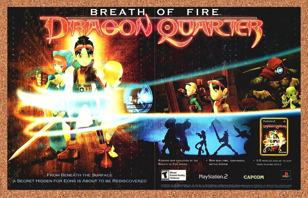 Breath Of Fire Dragon Quarter PS2 Original 2006 Ad Authentic Video Game Promo