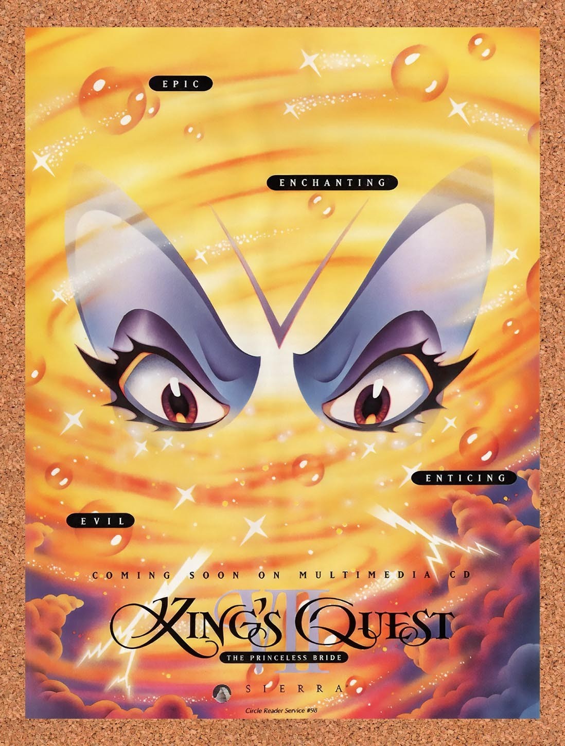 1994 King's Quest VII The Princeless Bride PC Original Advert / Retro Promo v1