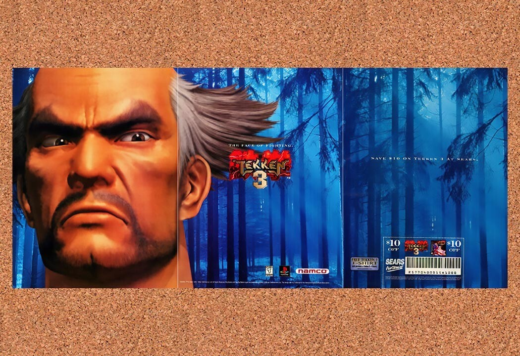 1998 Tekken 3 Sears Funtronics Rebate Original Advertisement / Retro Wall Art v1