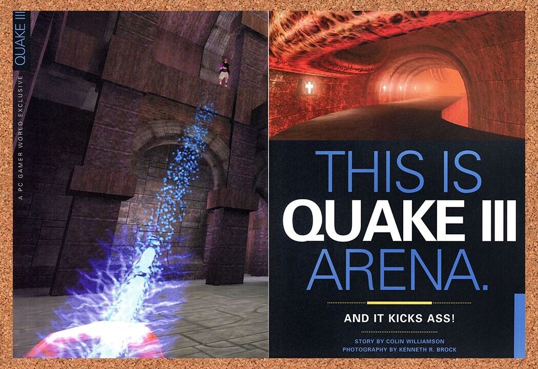 Quake III Arena PC Original 2000 Ad Authentic id FPS Video Game Review Promo