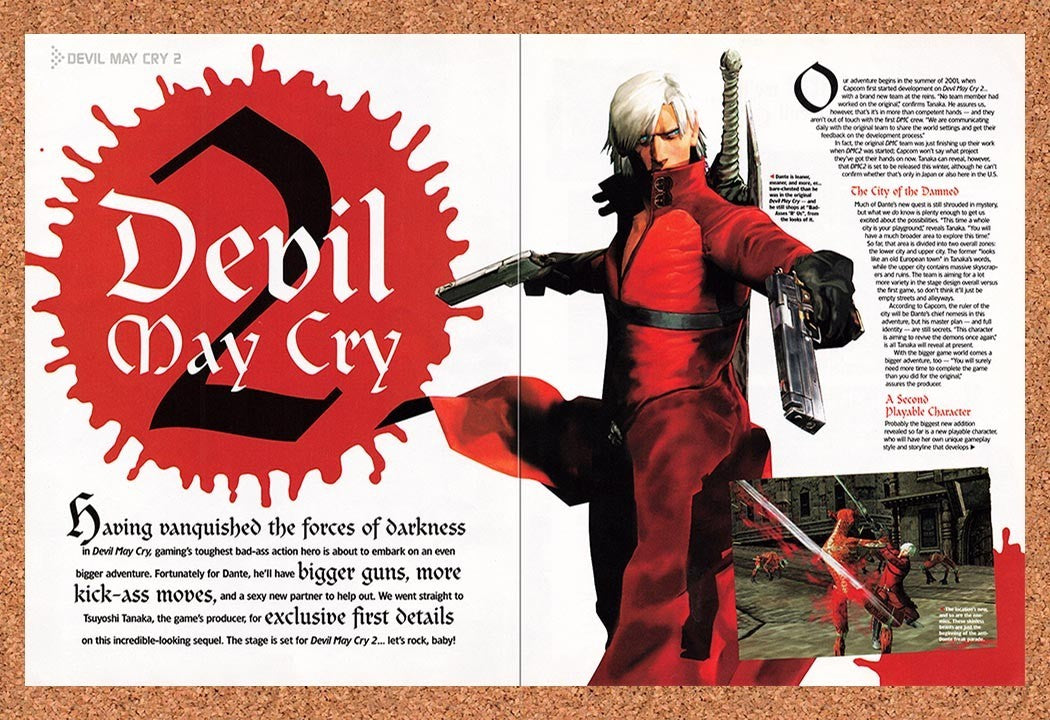 2002 Devil May Cry 2 PS2 Original Advertisement / Retro Promo vr2