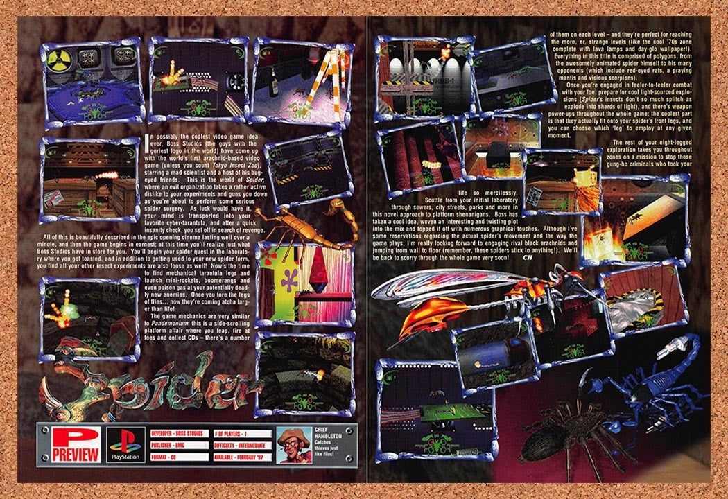 1997 Spider PS1 Original Advertisement / Retro Promo vr1