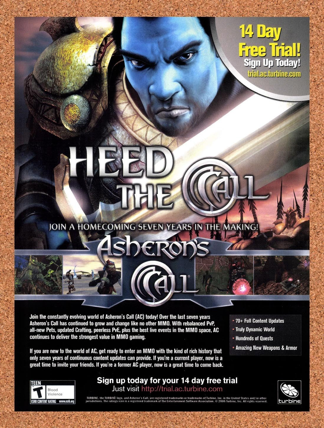 2006 Asheron's Call Throne Of Destiny PC Original Advertisement / Retro Promo v2