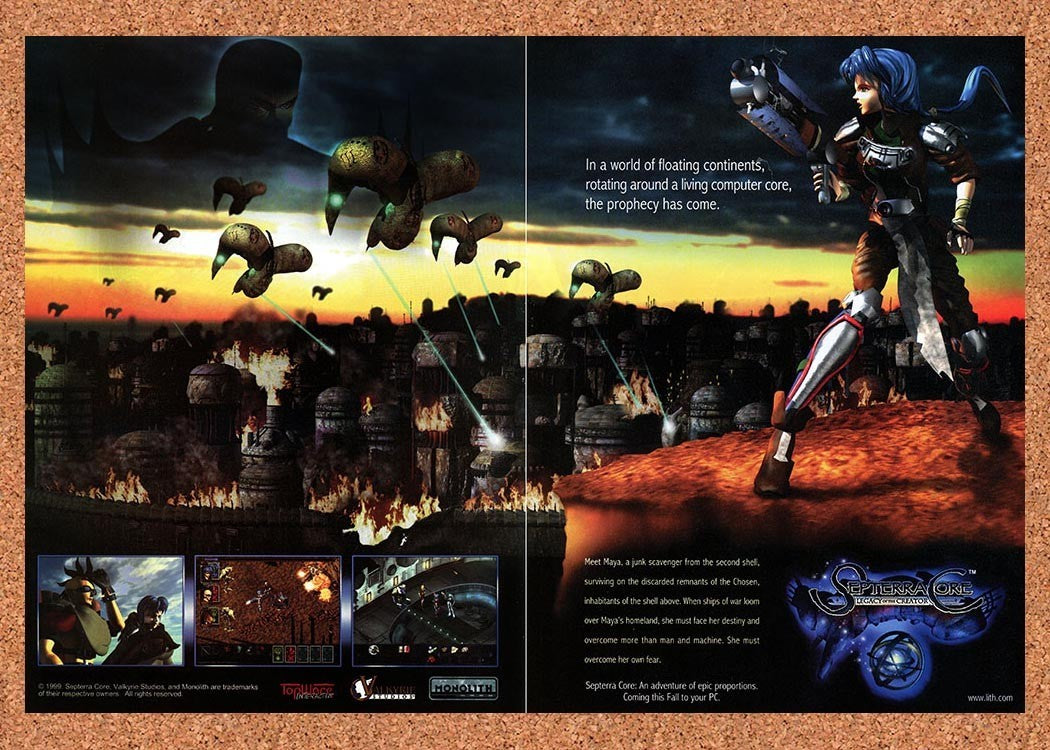 1999 Septerra Core Legacy Of The Creator PC Original Advertisement / Promo v2