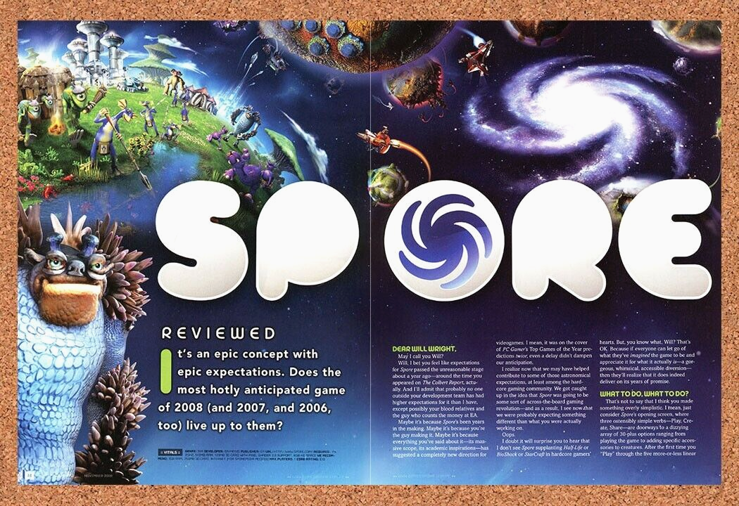 Spore PC Original 2008 Ad Authentic Strategy SIM Video Game Promo