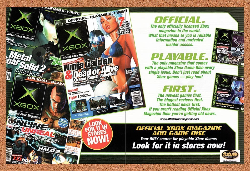 2002 Microsoft Xbox Magazine Launch Original Advertisement / Retro Promo v5