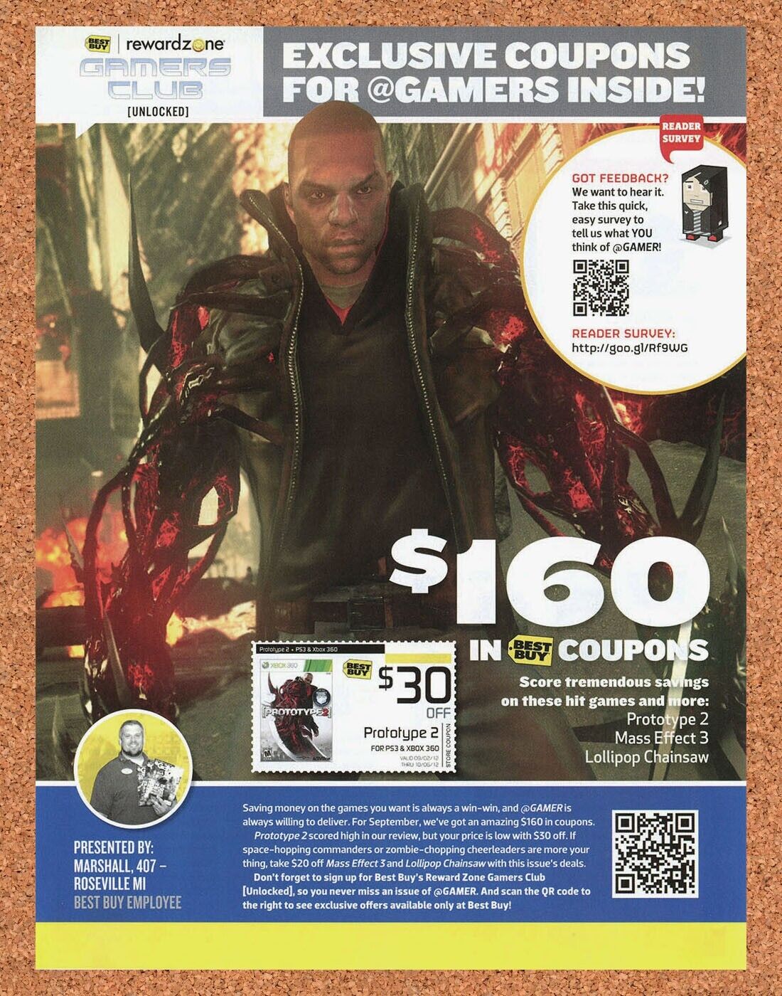 Prototype 2 PS3 Original 2014 Ad Authentic Best Buy Rebate Video Game Promo