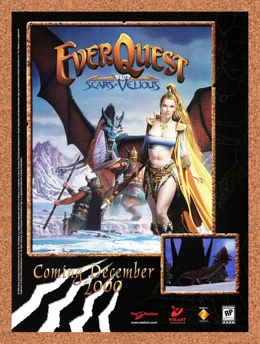 2000 EverQuest Scars Of Velious PC Original Advertisement / Retro Promo v2