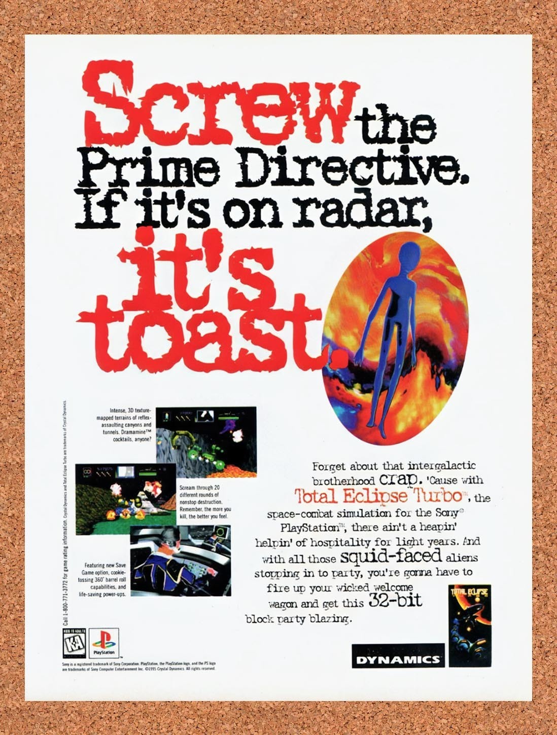 1995 Total Eclipse Turbo PS1 Original Advertisement / Retro Promo v1