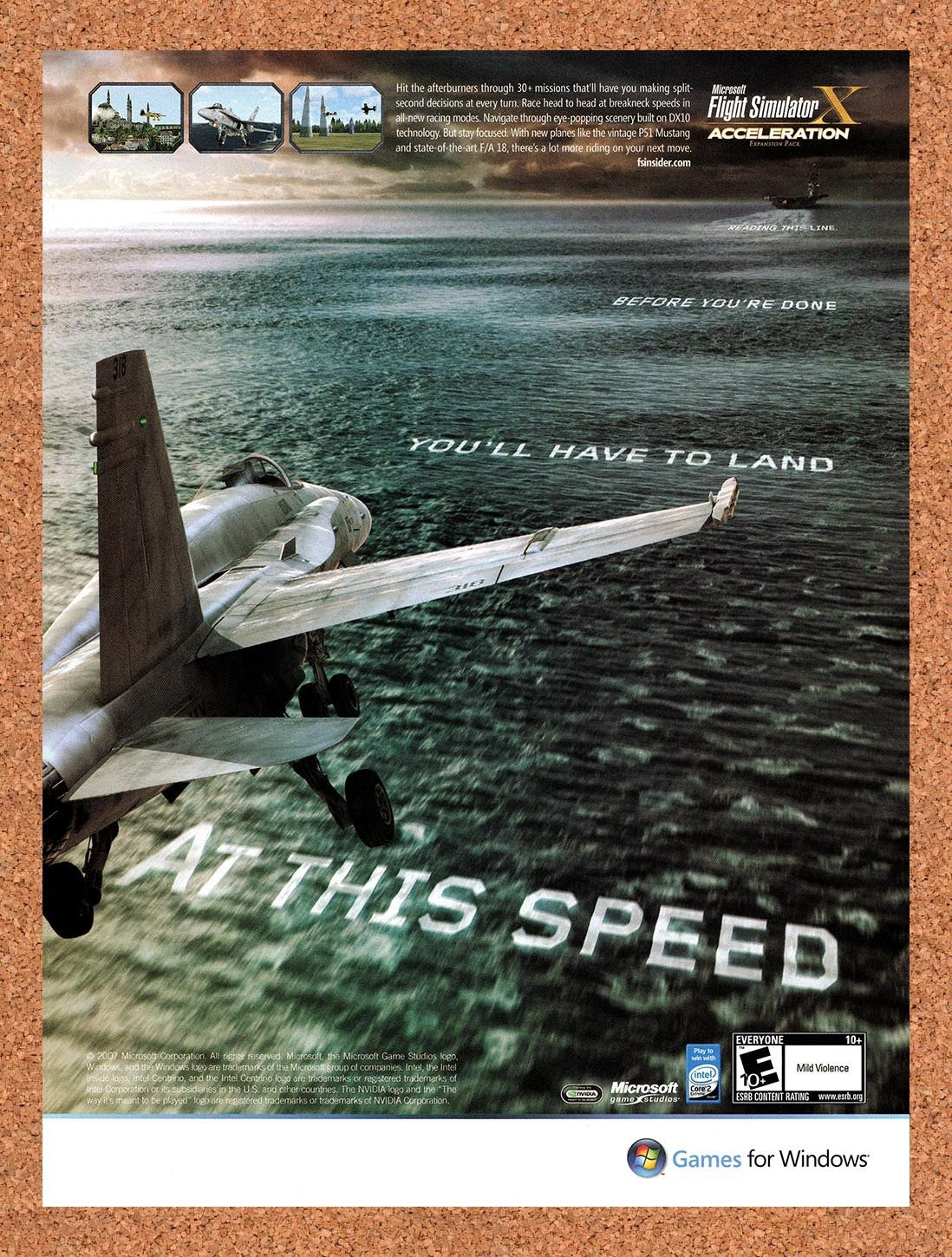 2010 Flight Simulator X Acceleration PC Original Advertisement / Retro Promo v1