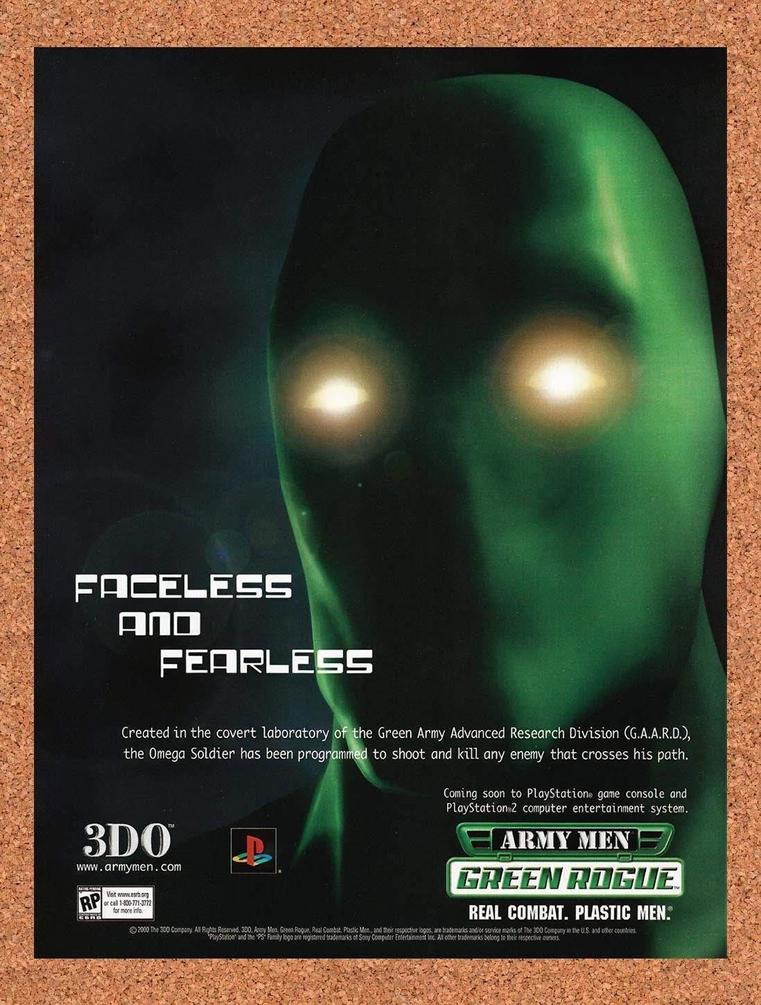 2001 Army Men Green Rogue PS1 Original Advertisement / Retro Promo v1