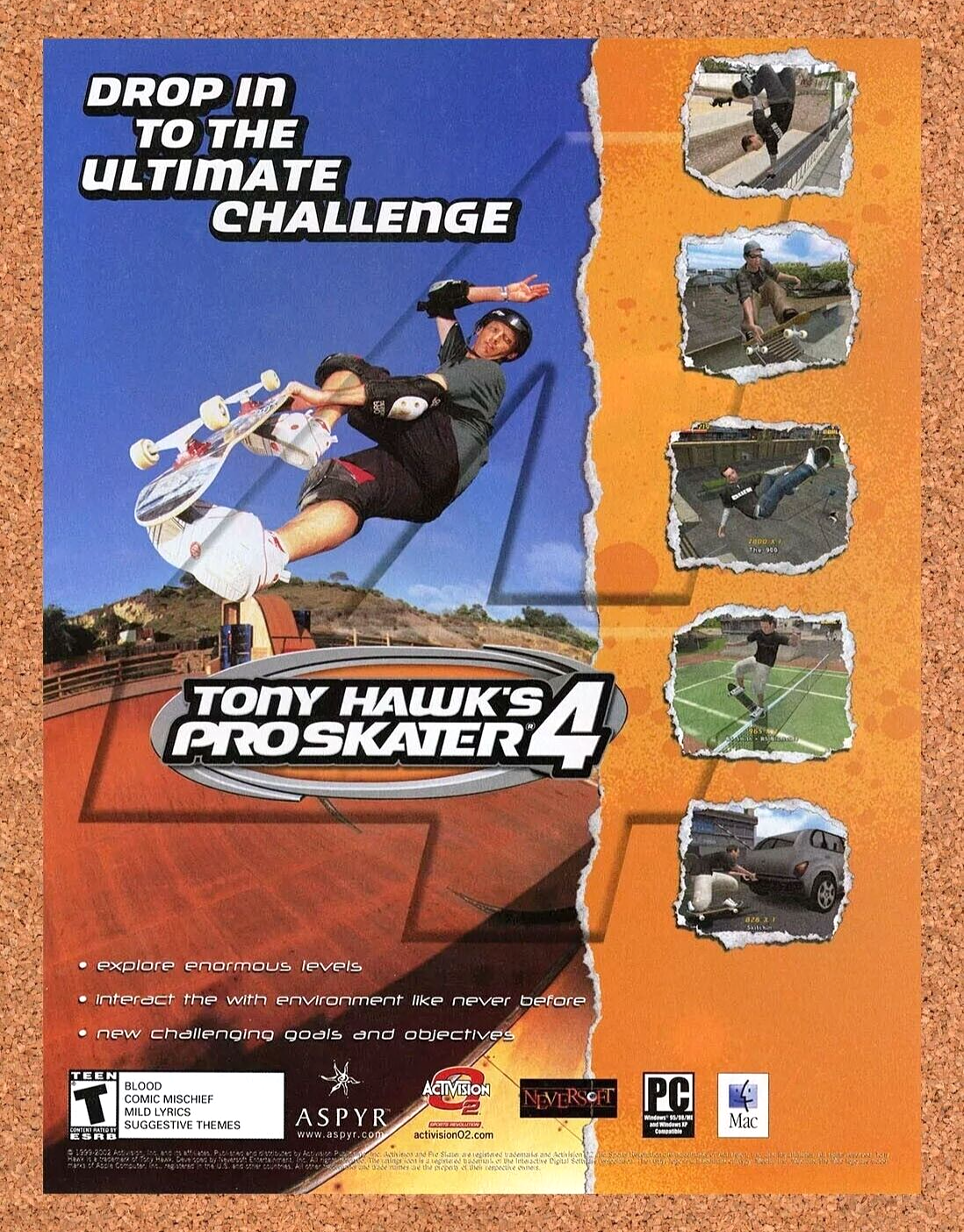 Tony Hawk Pro Skater 4 PC Original 2005 Ad Authentic Activision Video Game Promo