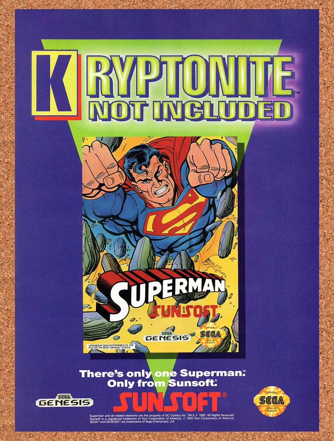 1993 Superman Genesis Original Advertisement / Retro Wall Art v1