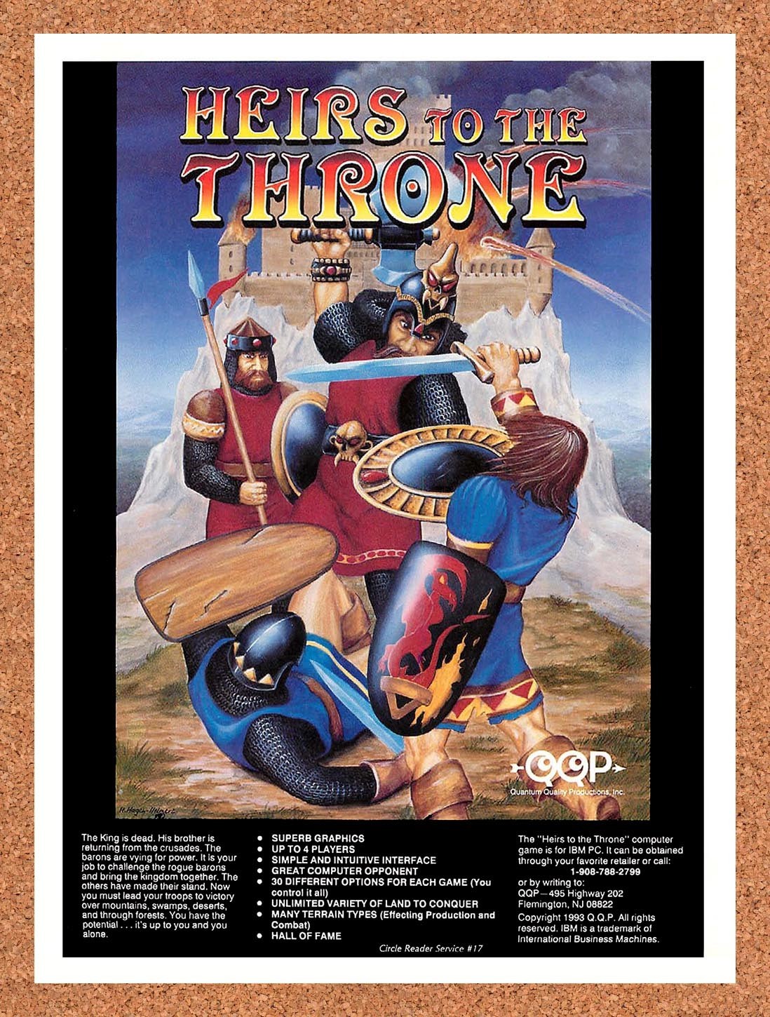 1994 Heirs To The Throne IBM Original Advertisement / Retro Promo v1