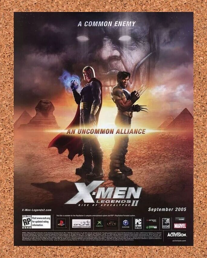 X-Men Legends II PS2 Original 2005 Ad Authentic Video Game Promo Artwork