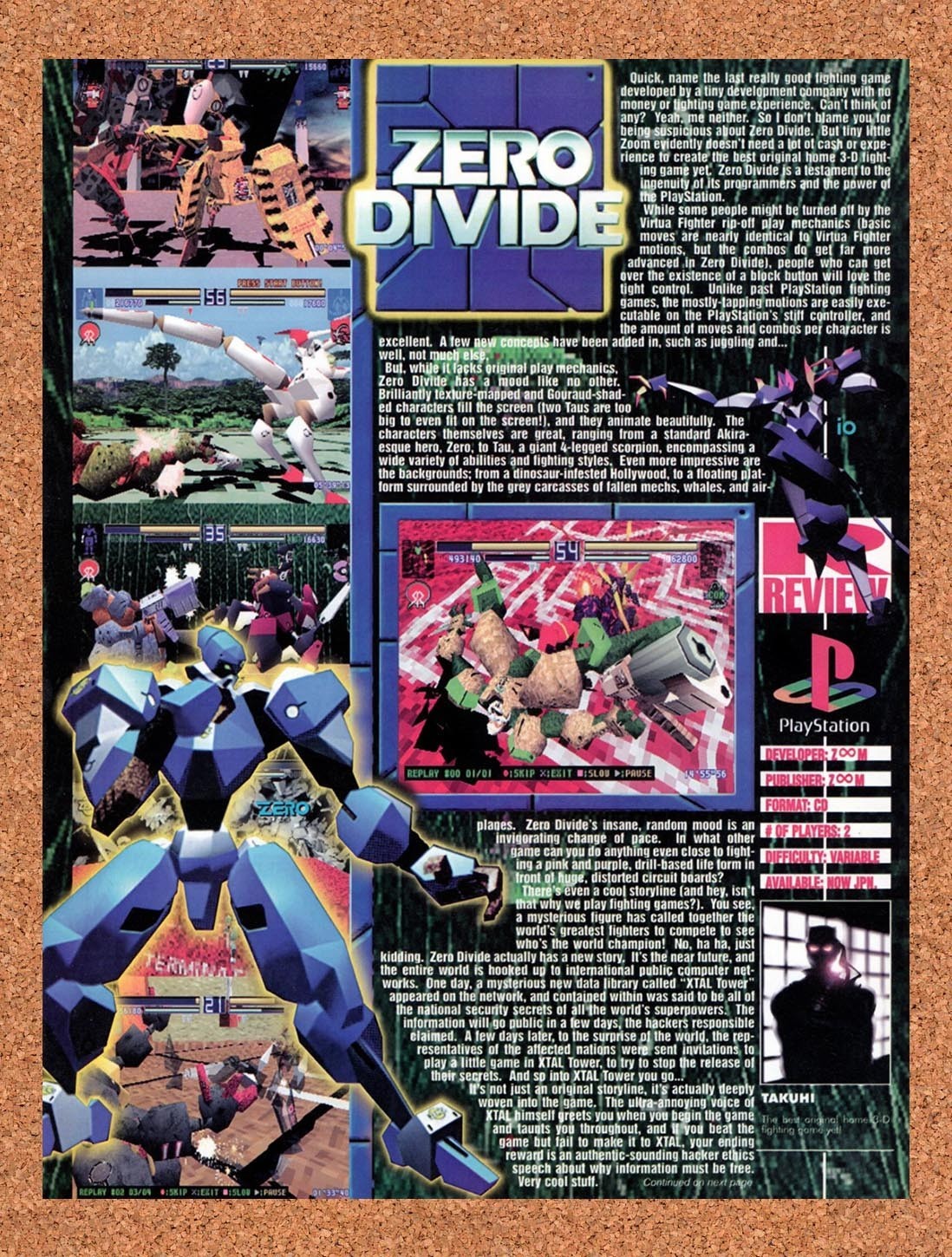 1995 Zero Divide PS1 Japan Original Advertisement / Retro Promo vr1