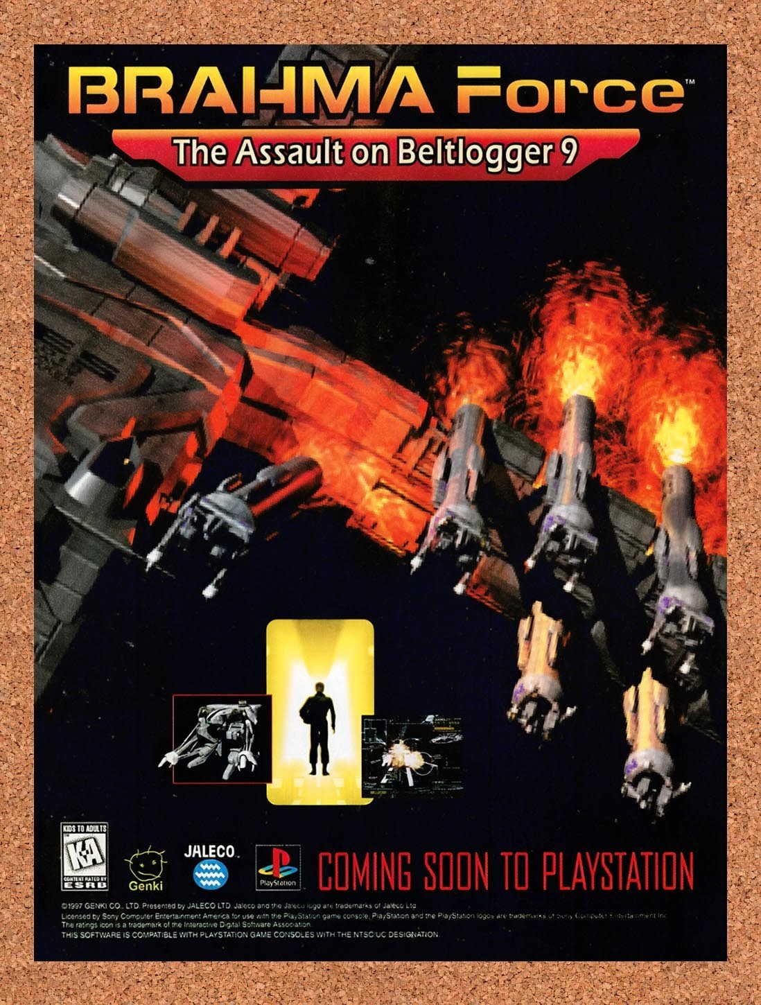 1997 Brahma Force The Assault On Beltlogger 9 PS1 Original Ad / Promo v1