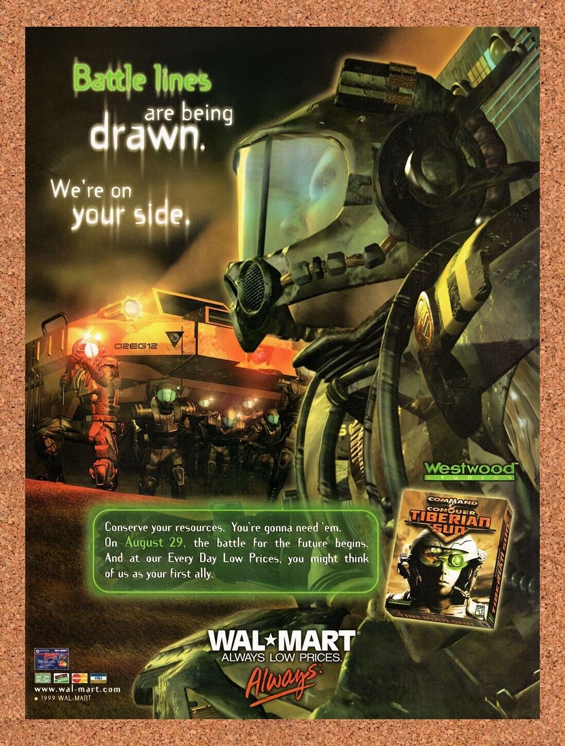 1999 Command & Conquer Tiberian Sun Wal-Mart Original Ad / Retro Wall Art v9