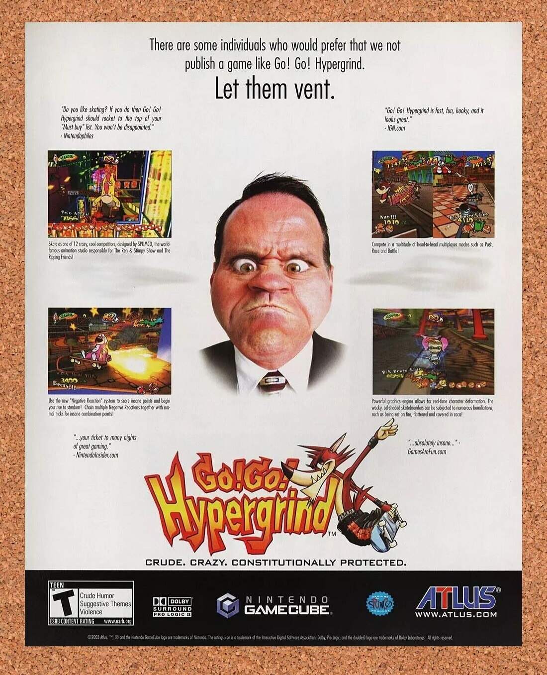 Go Go Hypergrind GameCube Original 2005 Ad Authentic ATLUS Video Game Promo