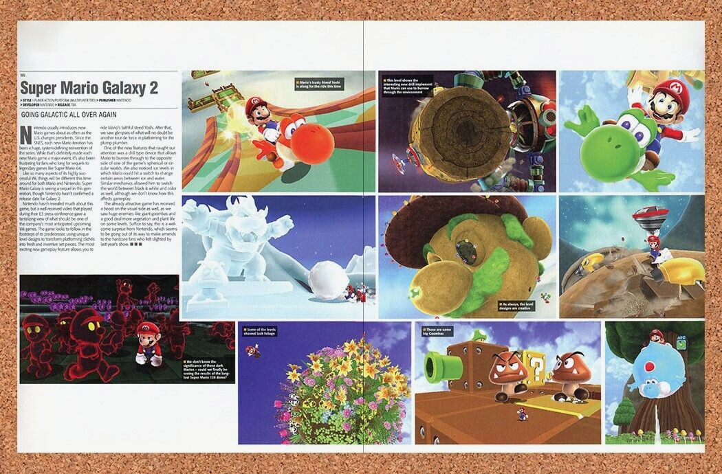 Super Mario Galaxy 2 Wii Original 2009 Ad Authentic Video Game Review Promo