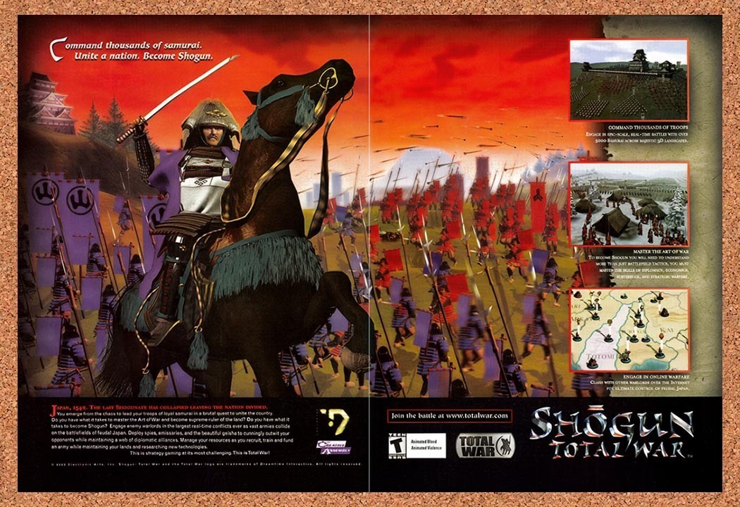 2000 Shogun Total War PC Original Advertisement / Retro Promo v2
