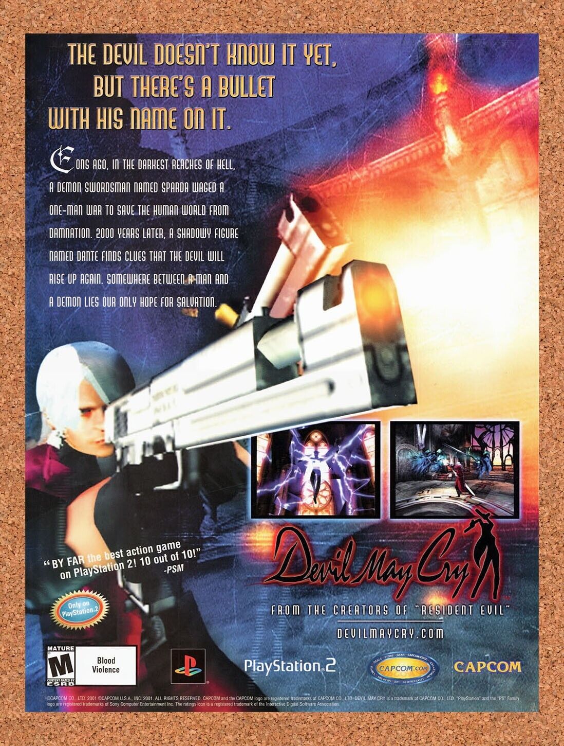 2001 Devil May Cry PS2 Original Advertisement / Retro Wall Art v3