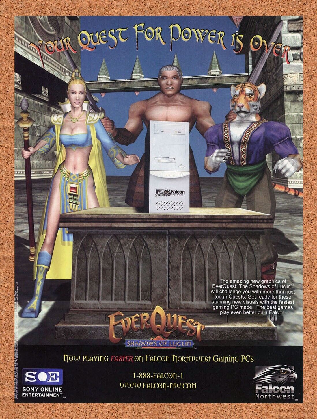 EverQuest Luclin Original 2005 Ad Authentic Falcon Northwest Gaming PC Promo
