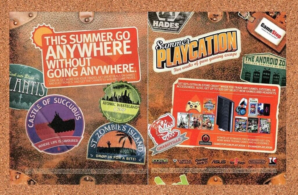GameStop Original 2014 Ad Authentic PlayStation Nintendo Video Game Promo