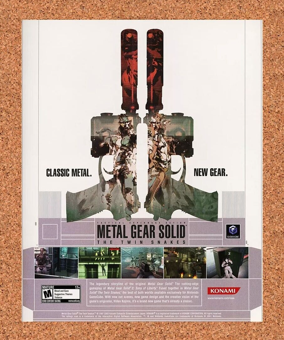 Metal Gear Solid Twin Snakes GameCube Original 2005 Ad Authentic Game Promo