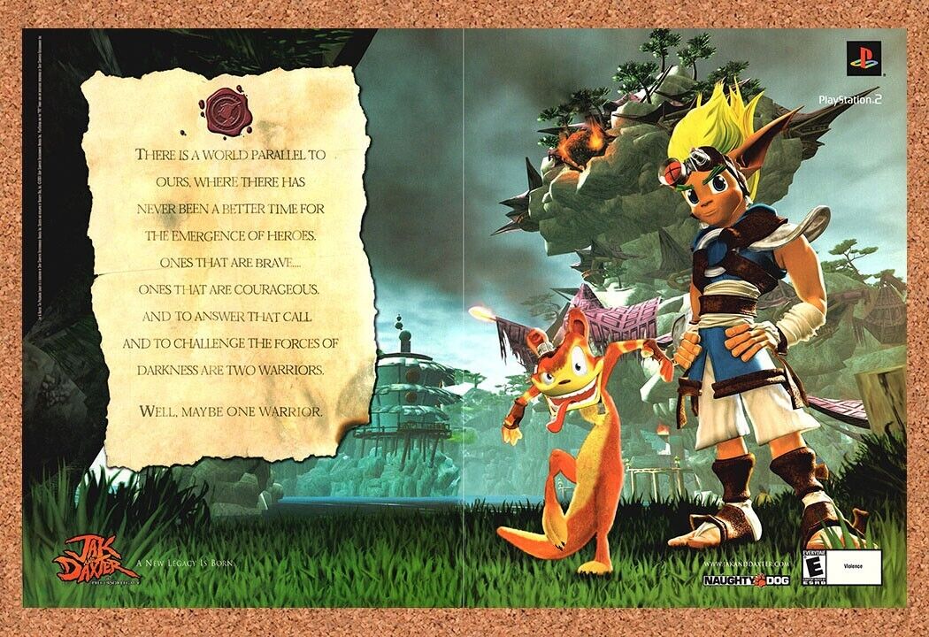 Jak & Daxter Precursor Legacy PS2 Original 2002 Ad Authentic Video Game Promo