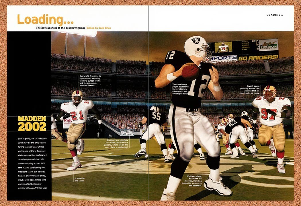 2001 Madden 2002 PC Original Advertisement / Retro Promo vr1