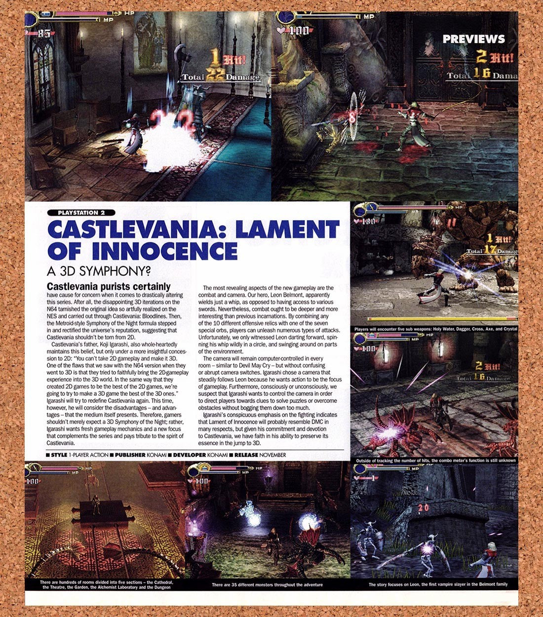 2003 Castlevania Lament Of Innocence PS2 Original Advertisement / Promo vr2