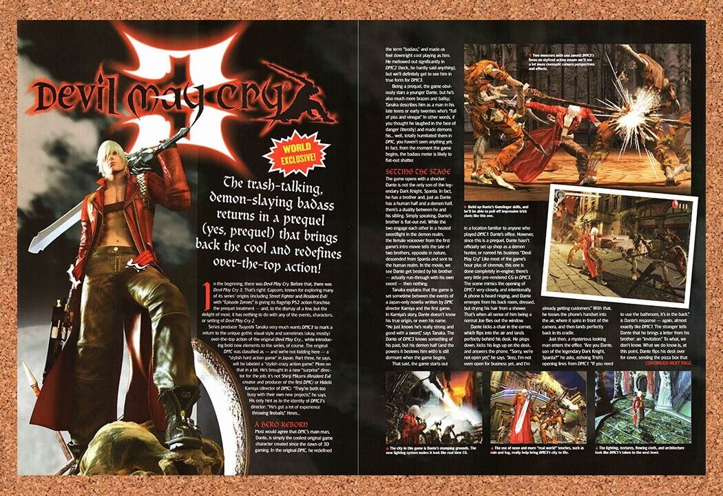 Devil May Cry 3 PS2 Original 2004 Vintage Ad - Video Game Review Promo