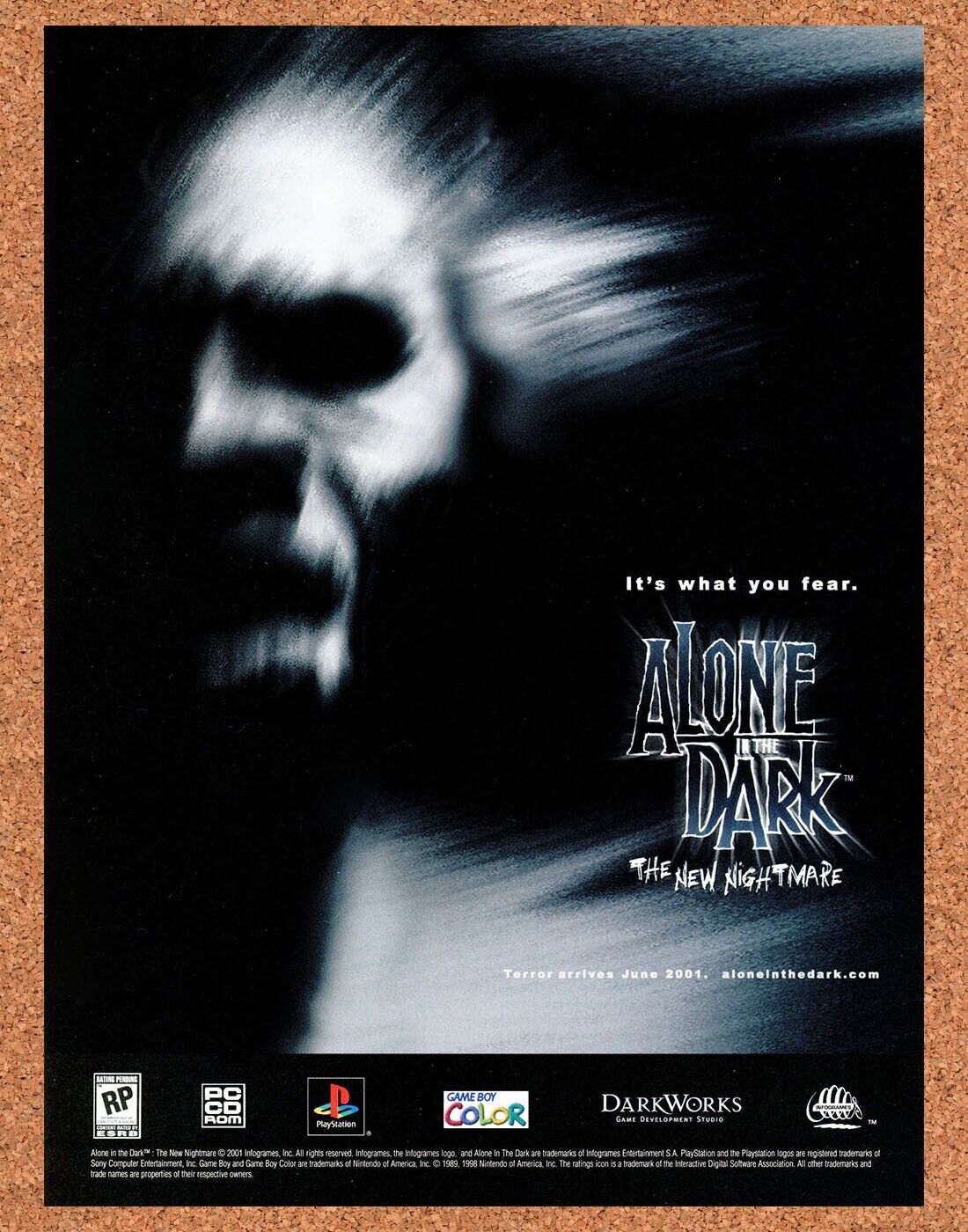 Alone In The Dark PS1 Original 2003 Print Ad Authentic Horror Video Game Promo