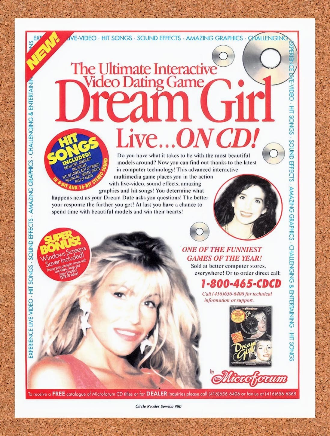 1994 Dream Girl Adult CD-ROM Adventure Original Advertisement / Retro Promo v1