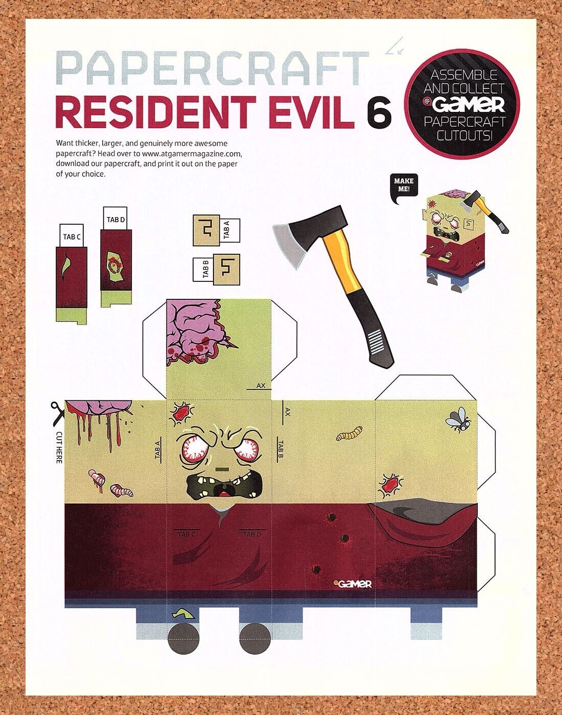 Resident Evil 6 PaperCraft Original 2012 Authentic Video Game Collectible Promo