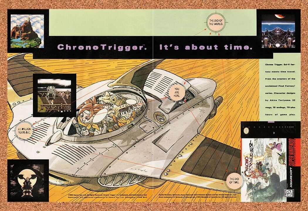 1995 Chrono Trigger SNES Original Advertisement / Retro Wall Art v2