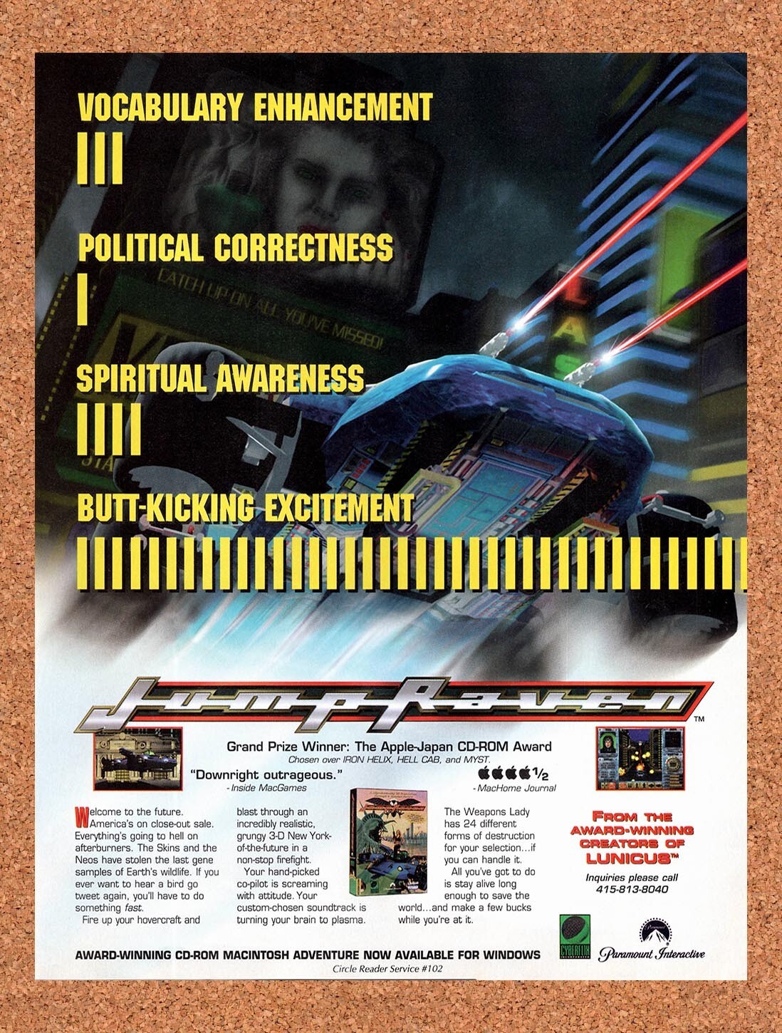 1994 Jump Raven MAC Original Advertisement / Retro Wall Art v1